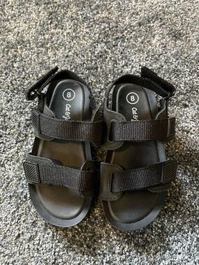 Cat & Jack Kids' Black Double-Strap Velcro Sandals